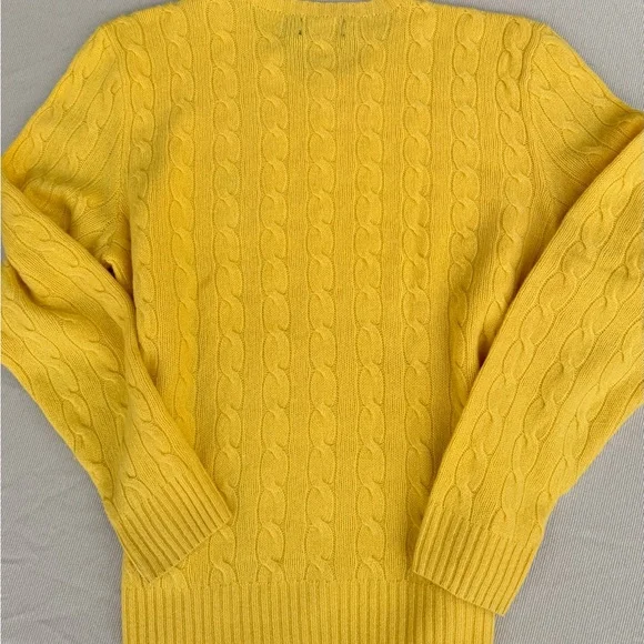 Ralph Lauren Wool & Cashmere Cable Knit Sweater in Yellow